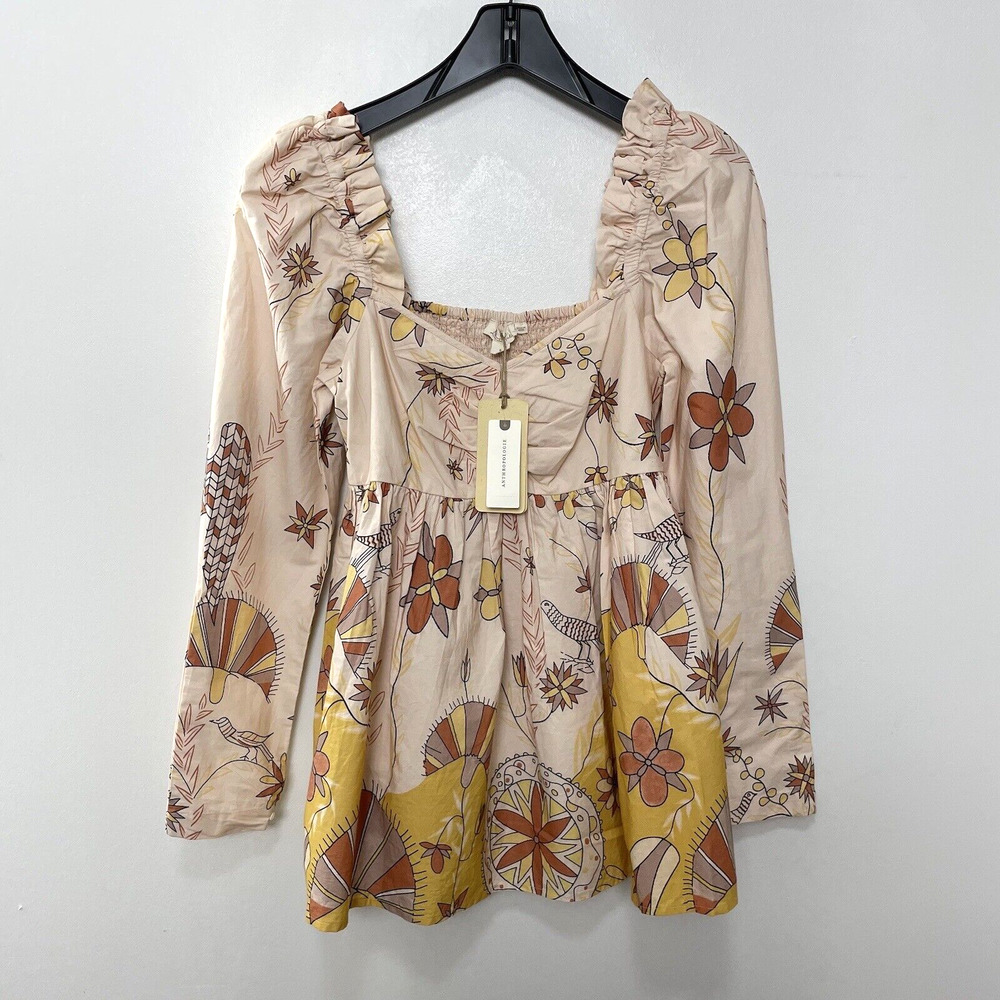 Anthropologie Pink Ruffled Peplum Blouse